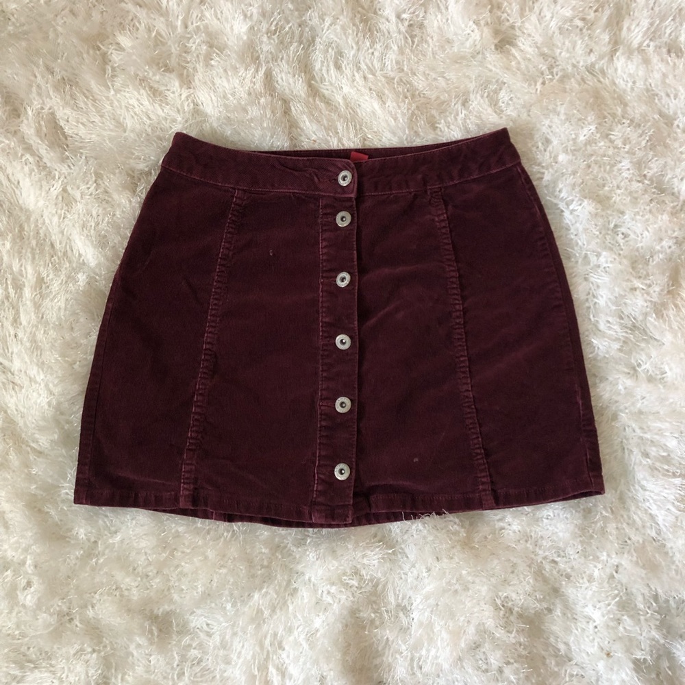 Purple button up jean skirt